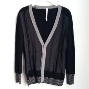 Antipast Wool/Silk Blend Cardigan Black & Gray Sweater Size M/L